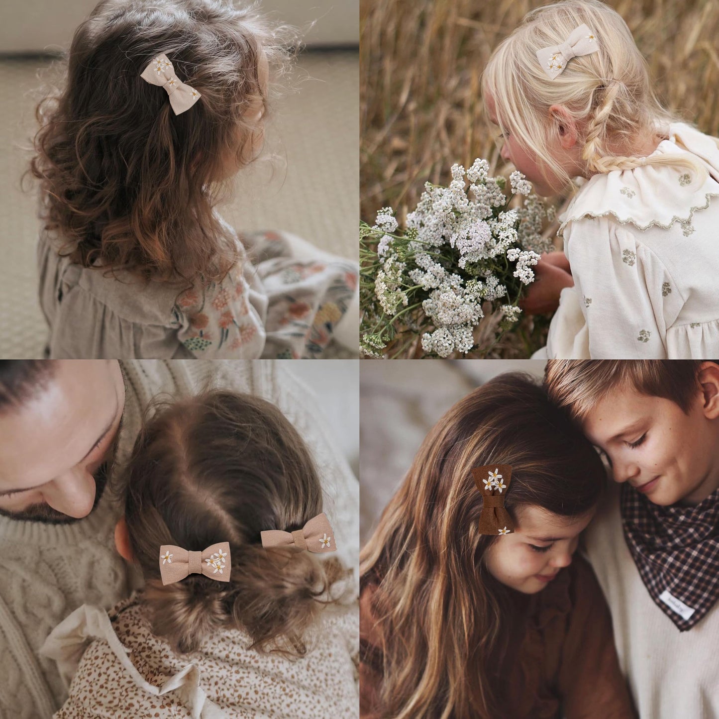 Pinzas para el pelo para bebé niña con soporte para lazo, 16 pieza