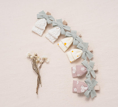 Pinzas para el pelo para bebé niña con soporte para lazo, 16 pieza