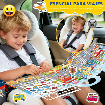 6 juegos de calcomanías reutilizables para niños pequeños de 3 a 6 años