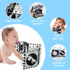 Cawgug Libro suave de alto contraste en blanco y negro para bebés de 0 a 12 meses