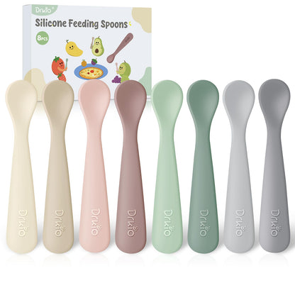 Cucharas de silicona para bebés de 8 piezas