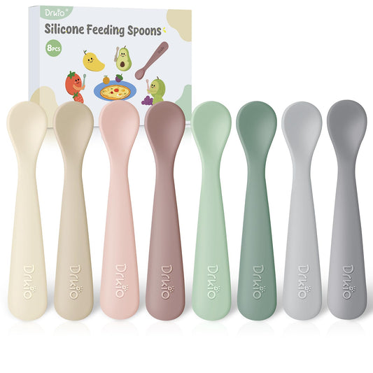 Cucharas de silicona para bebés de 8 piezas