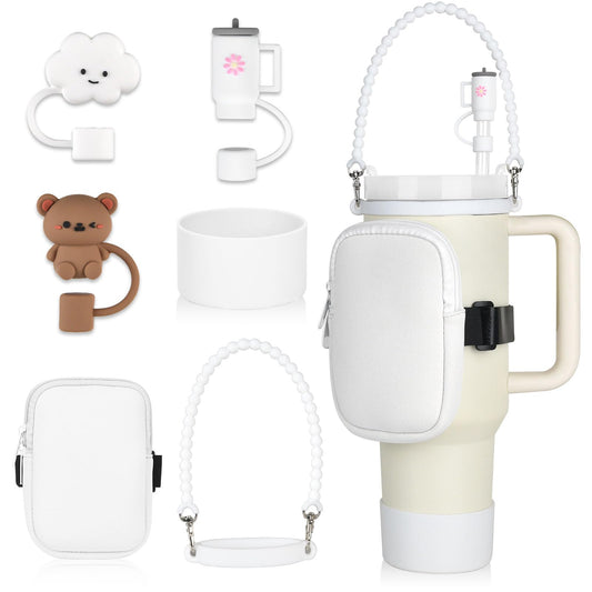 Funda con pajita para accesorios de la Copa Stanley, Blanco