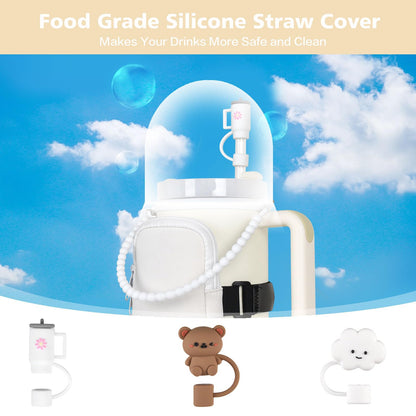 Funda con pajita para accesorios de la Copa Stanley, Blanco