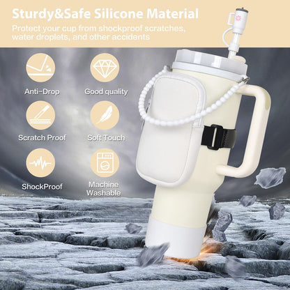 Funda con pajita para accesorios de la Copa Stanley, Blanco