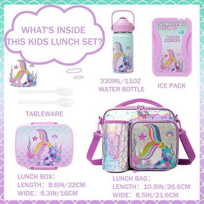 Fiambrera Bento de Sirena para Niños