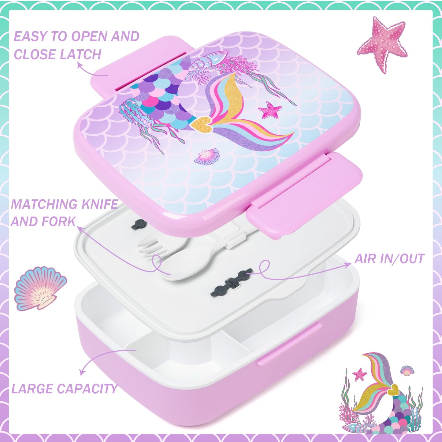 Fiambrera Bento de Sirena para Niños