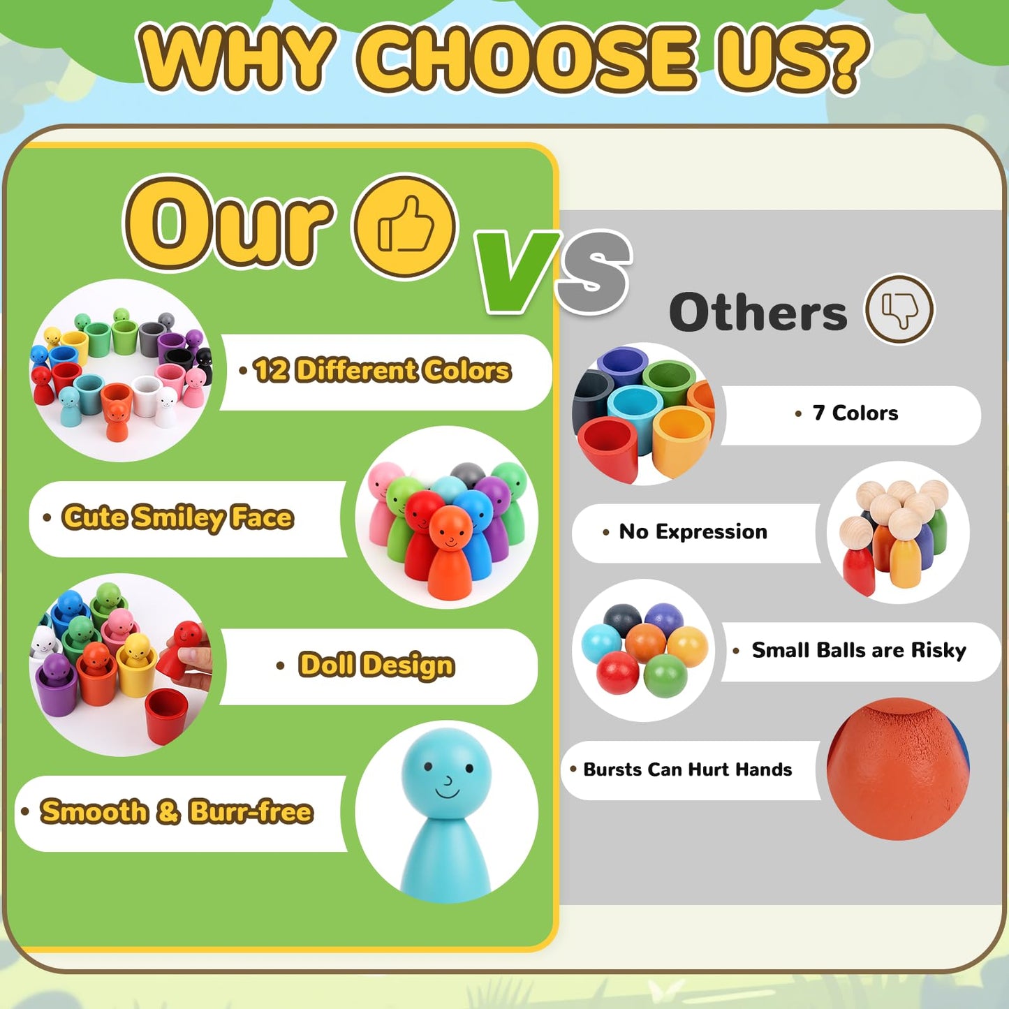 12 tazas de clasificación de color