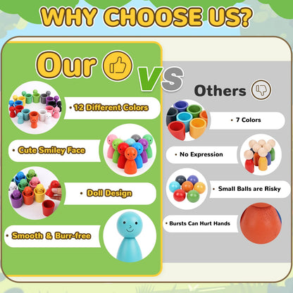 12 tazas de clasificación de color