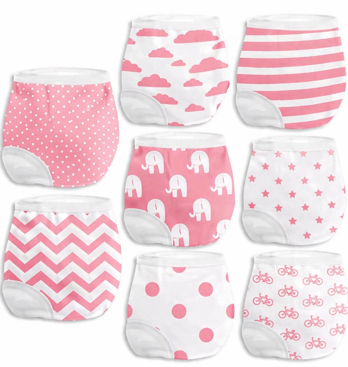 BaeBae Goods Ropa interior de entrenamiento para ir al baño para niños y niñas, 8 piezas, 12 meses