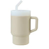 Taza de entrenamiento a prueba de derrames de 9.5 onzas para bebé, sin BPA (beige)