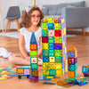 Anbalulu - Azulejos magnéticos para niños, bloques apilables, juego de construcción de troncos preescolares, 100 piezas