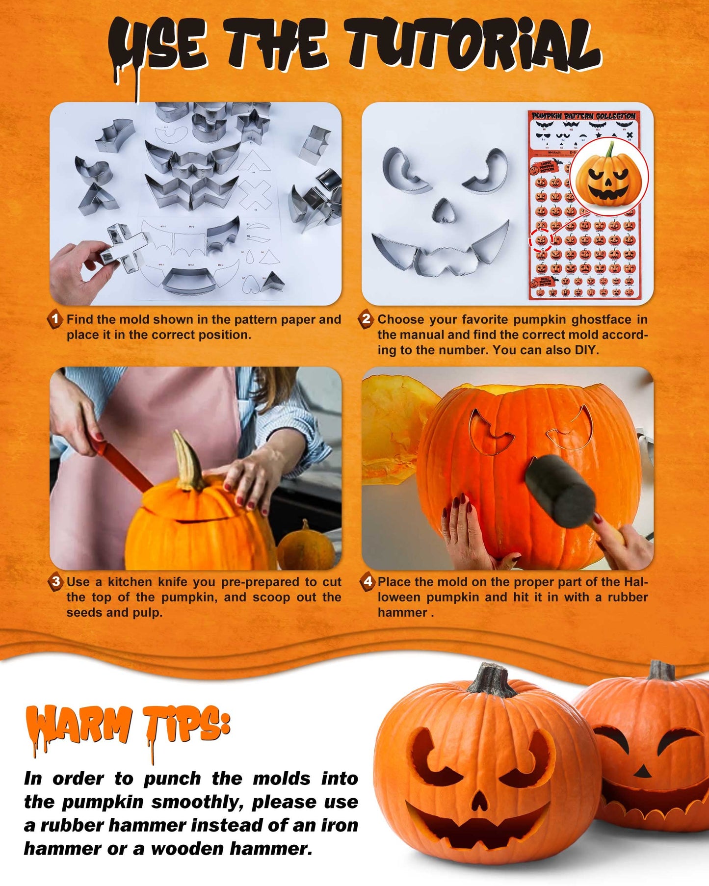 Kit de tallado de calabaza de Halloween 25 piezas para niños y adultos