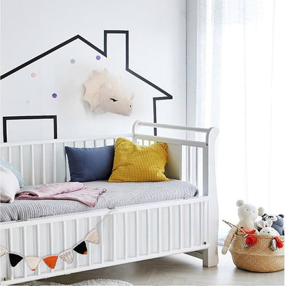 Cabeza de dinosaurio 3D para colgar en la pared, decoración de felpa suave