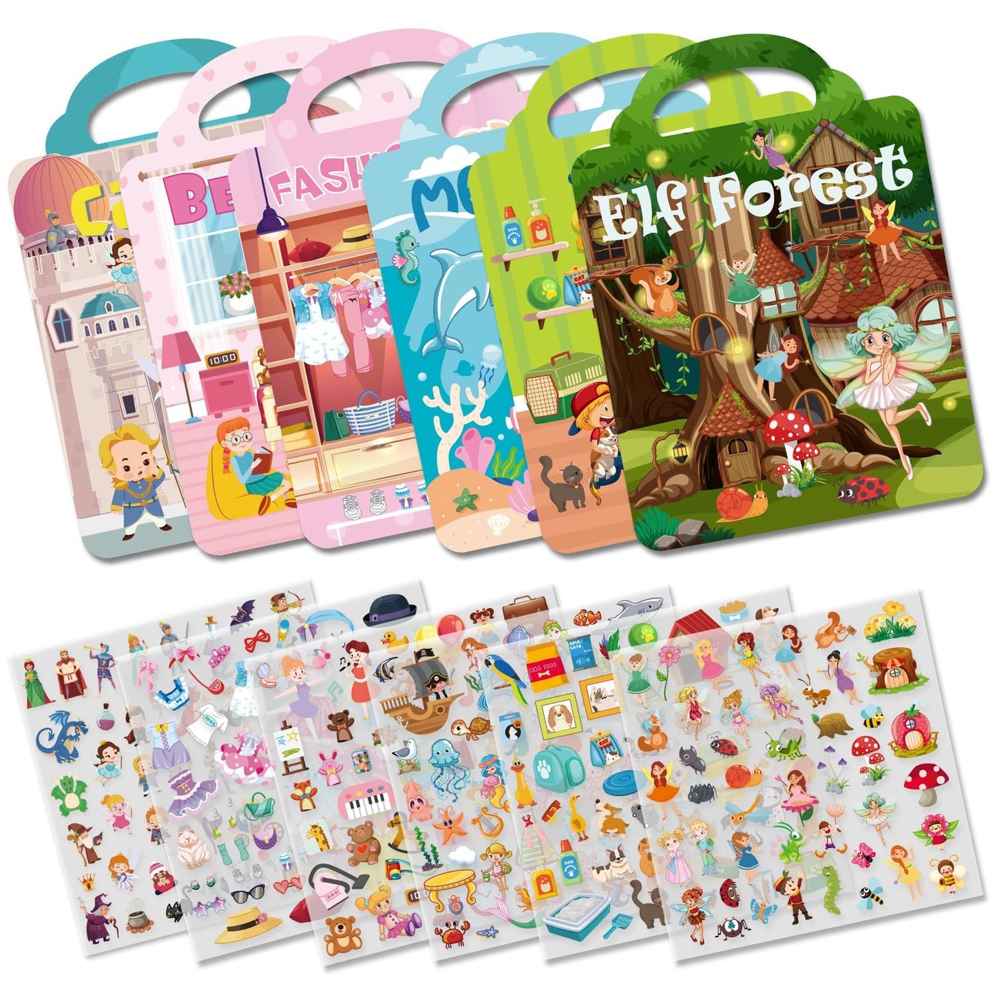 Juego de 6 libros de calcomanías