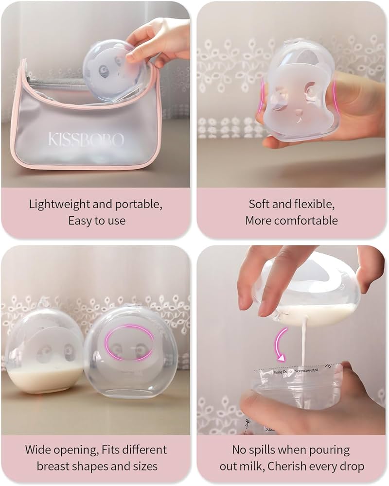 Recipientes de leche de silicona portátiles, incluye 20 bolsas de leche materna