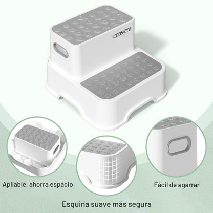 COOSEYA Taburetes de 1 escalón para niños, gris