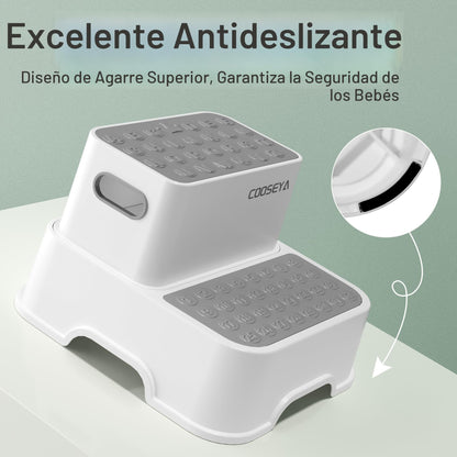 COOSEYA Taburetes de 1 escalón para niños, gris
