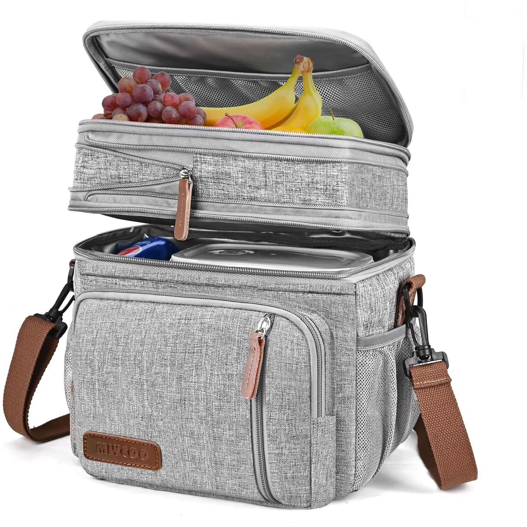 Lonchera de doble cubierta, a prueba de fugas, aislada