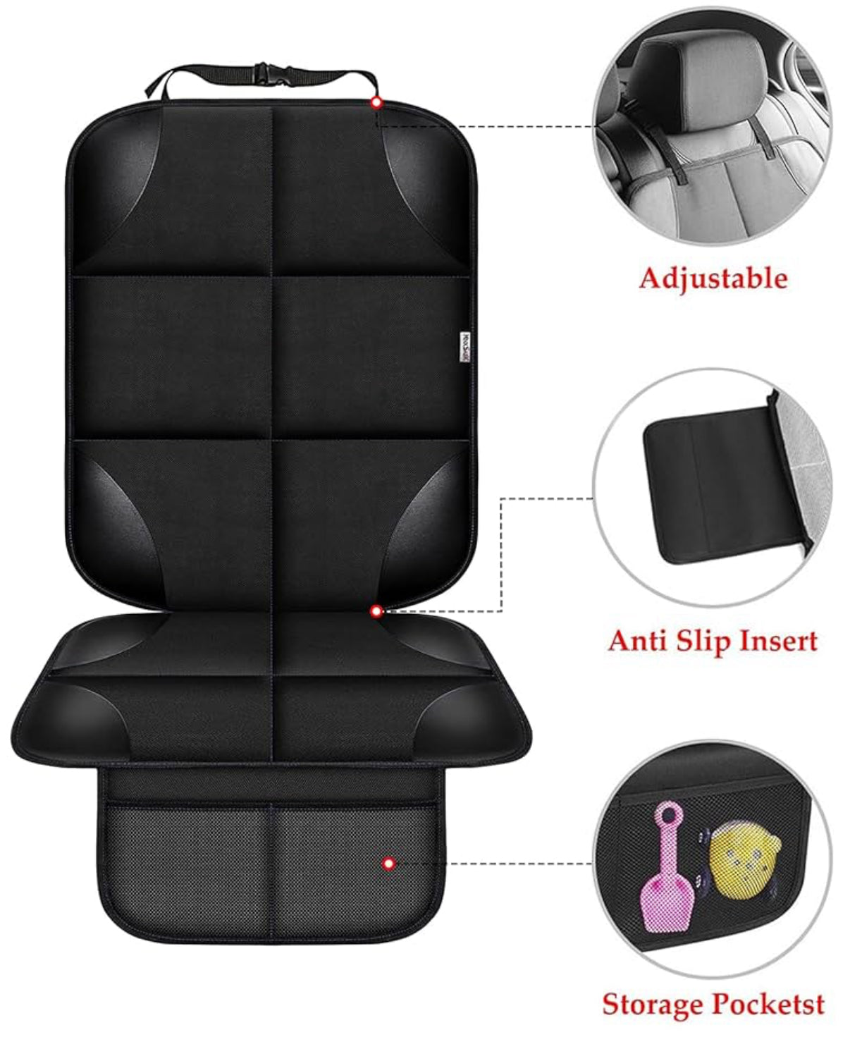 Protector de asiento de automóvil para silla infantil