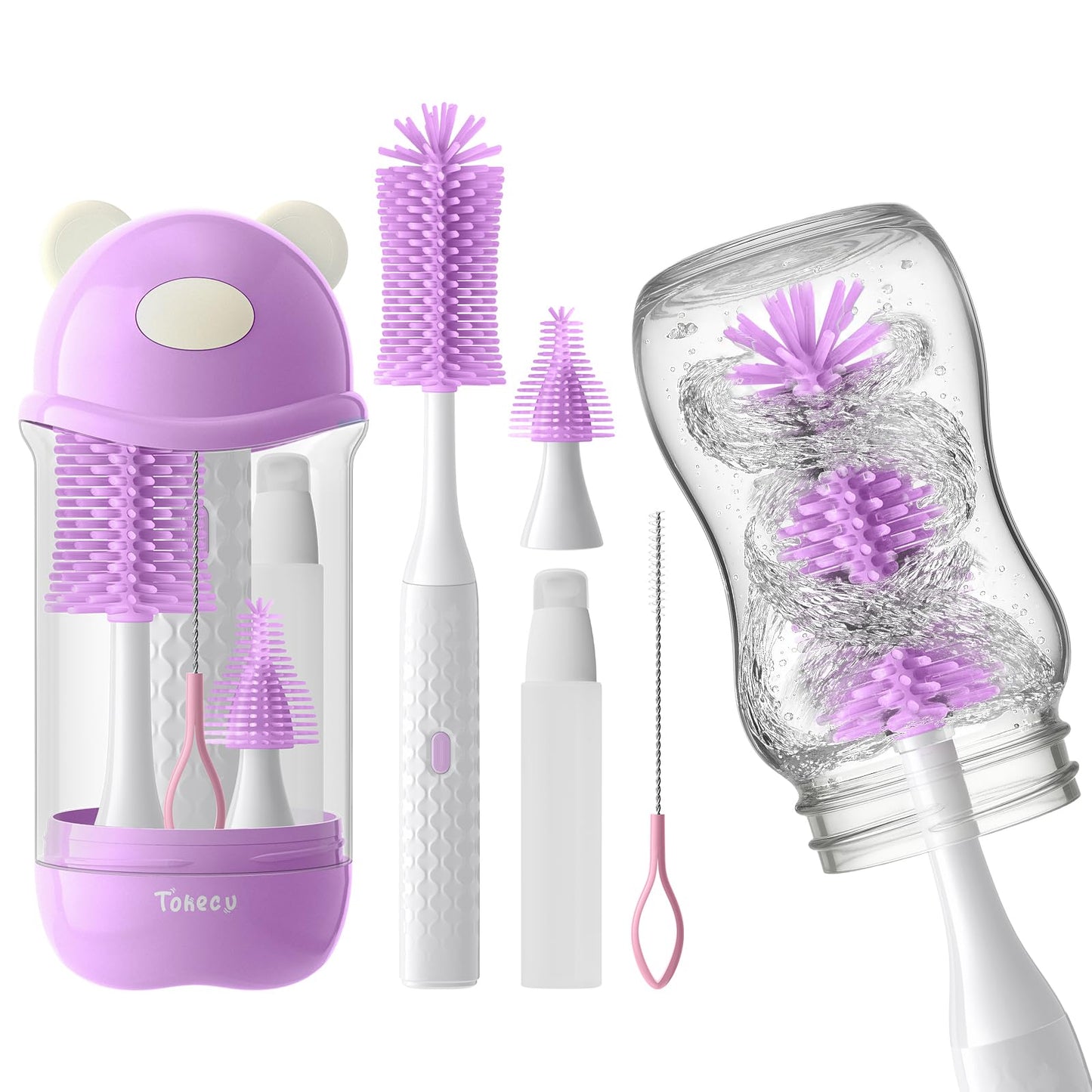 Juego de limpiador eléctrico de cepillos para botellas