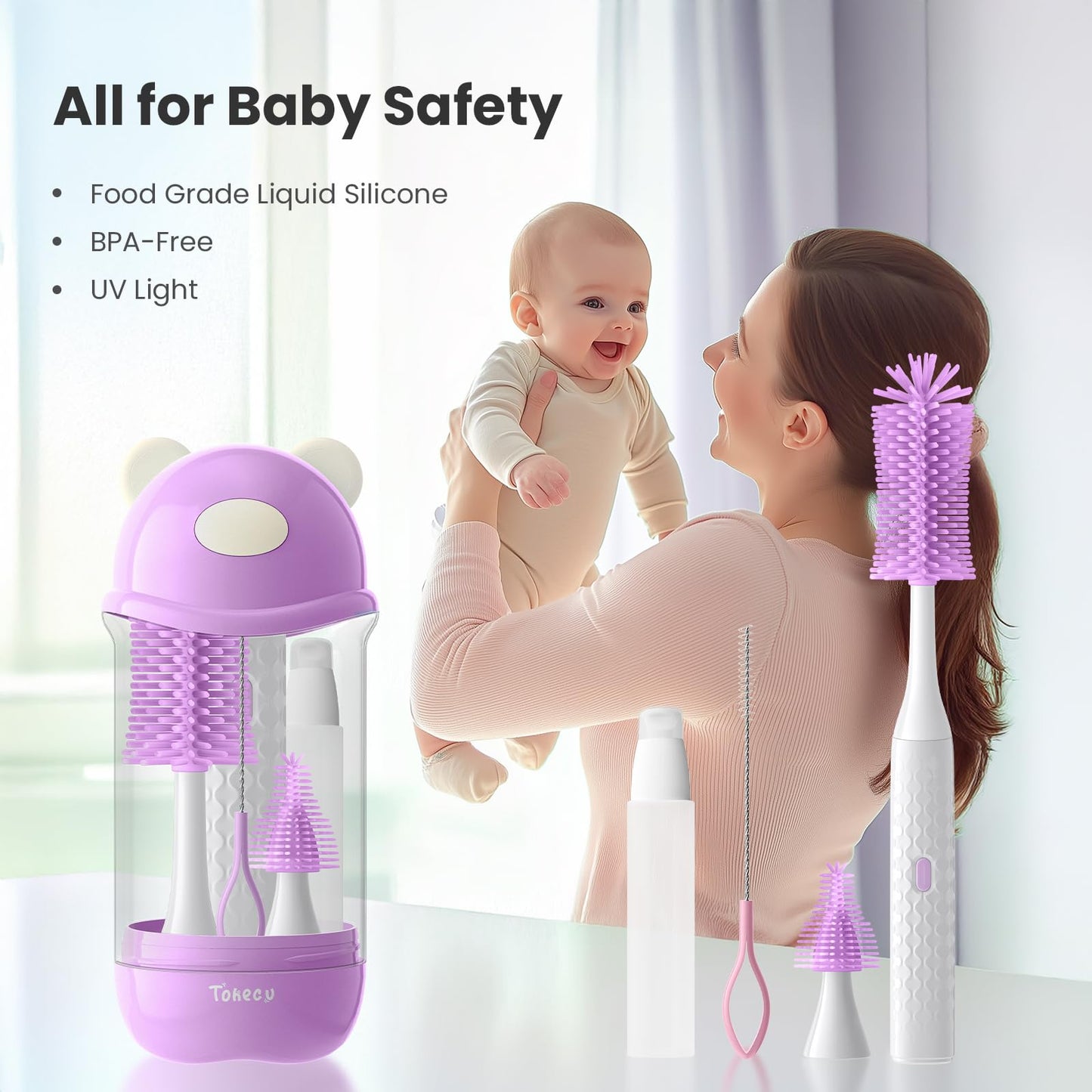 Juego de limpiador eléctrico de cepillos para botellas