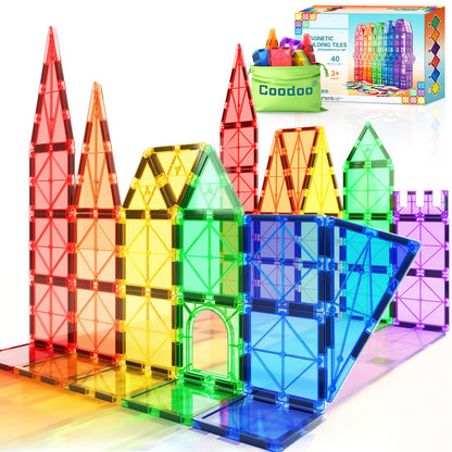 Coodoo-juguetes magnéticos para azulejos, 40 piezas