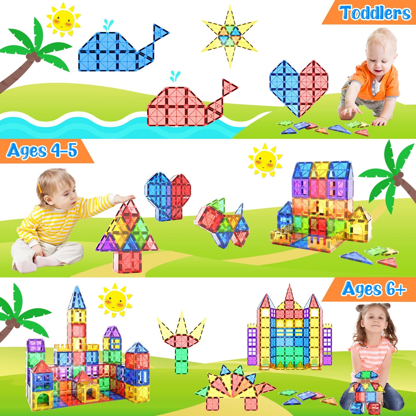 Coodoo-juguetes magnéticos para azulejos, 40 piezas