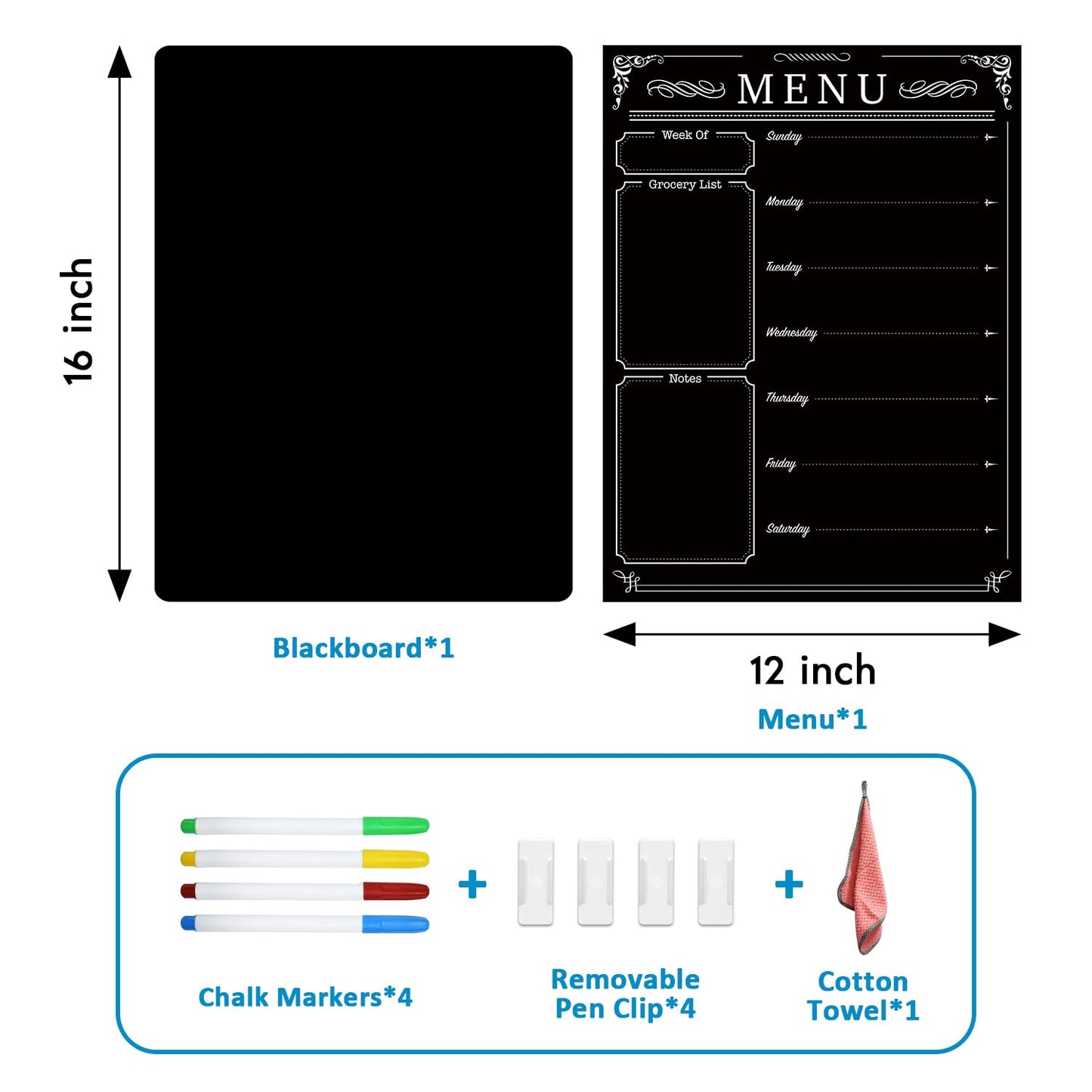 Pizarra autoadhesiva extraíble de 16 x 12 pulgadas