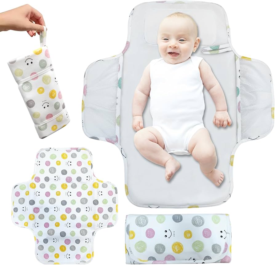 Cambiador de pañales portátil para bebé, de algodón, impermeable, plegable