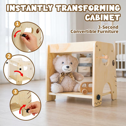 Lehoo Castle Montessori - Juego de mesa y silla de destete para niños pequeños de 1 a 3 años, altura ajustable