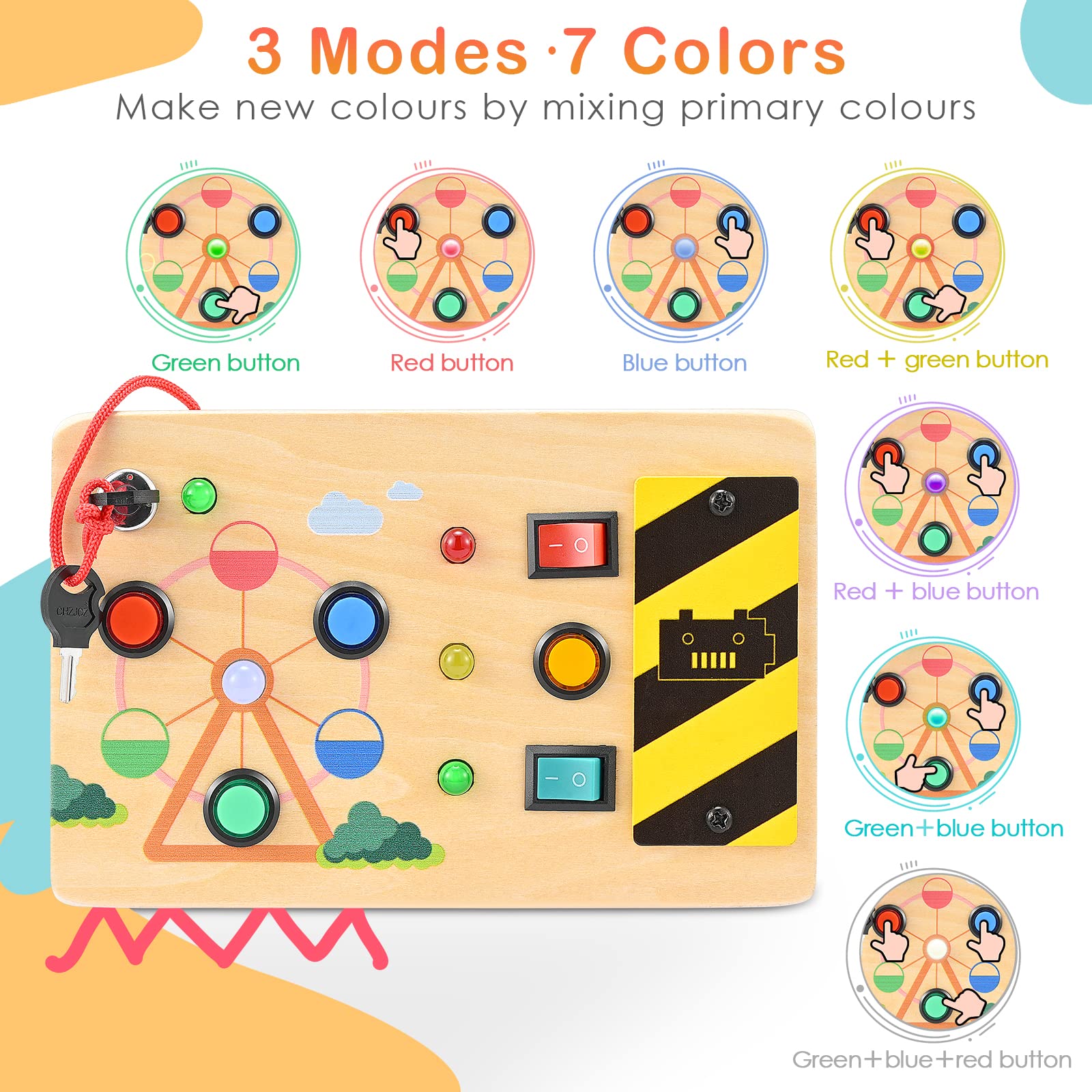 Tablero ocupado LED Montessori para niños