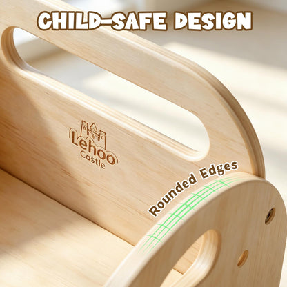 Lehoo Castle Montessori - Juego de mesa y silla de destete para niños pequeños de 1 a 3 años, altura ajustable