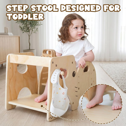 Lehoo Castle Montessori - Juego de mesa y silla de destete para niños pequeños de 1 a 3 años, altura ajustable