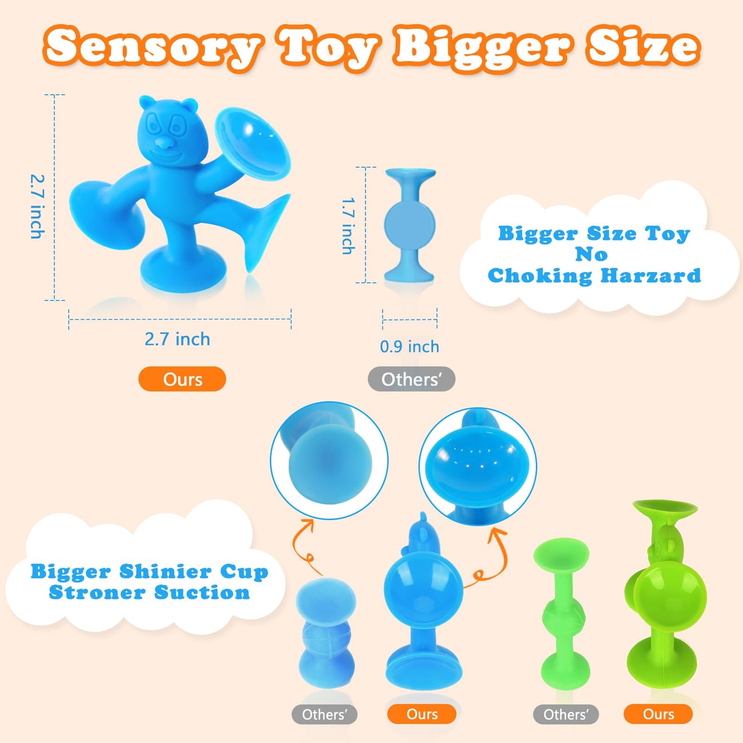 Guibola- Juguetes de baño con succión para niños 20 piezas