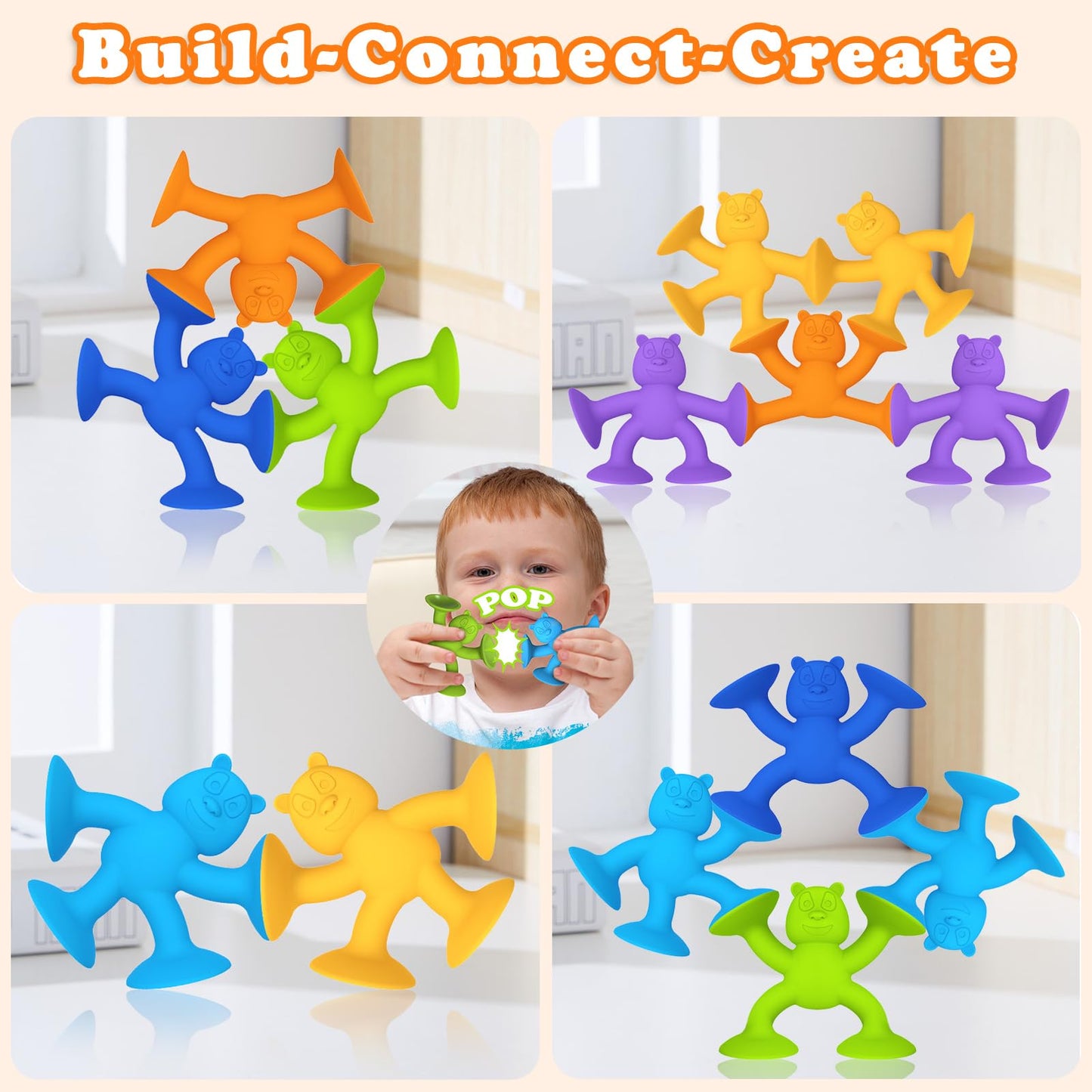 Guibola- Juguetes de baño con succión para niños 20 piezas