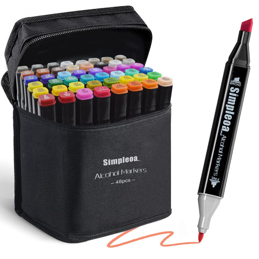 Marcadores de pintura de doble punta de 48 colores