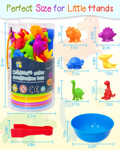 Juguetes Montessori de contar dinosaurios para niños y niñas