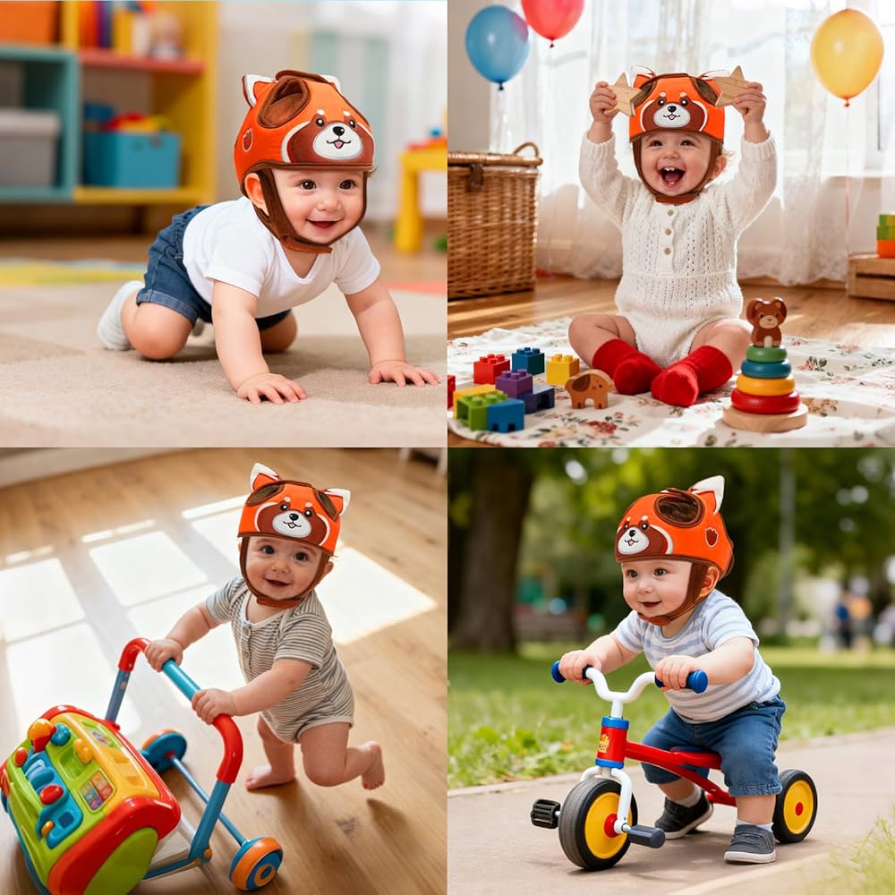 Casco Protector de Cabeza de Bebé para Gatear o Caminar - Sin Golpes