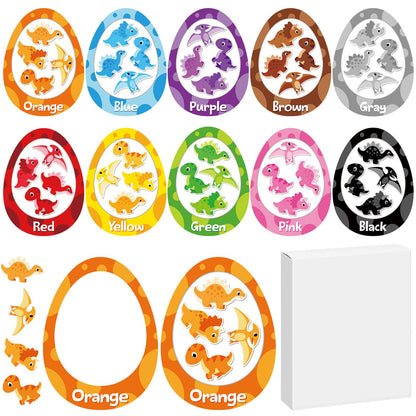 10 juegos de juguetes magnéticos de clasificación de colores de dinosaurios