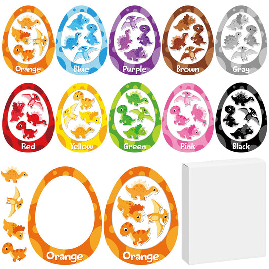 10 juegos de juguetes magnéticos de clasificación de colores de dinosaurios