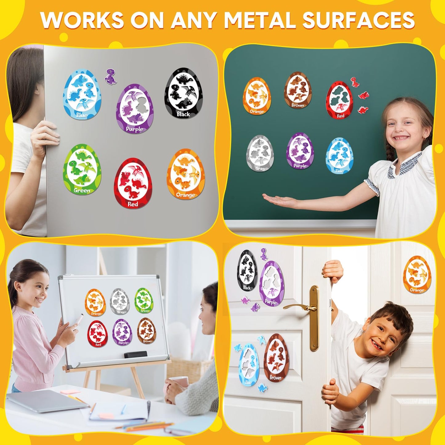 10 juegos de juguetes magnéticos de clasificación de colores de dinosaurios