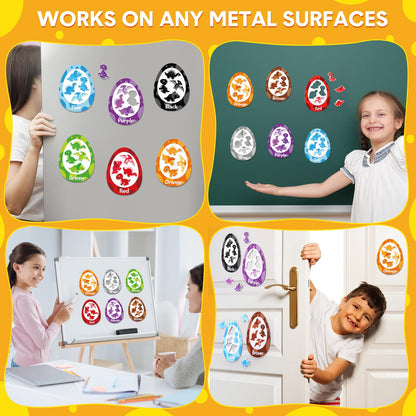 10 juegos de juguetes magnéticos de clasificación de colores de dinosaurios