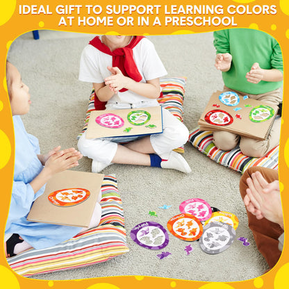 10 juegos de juguetes magnéticos de clasificación de colores de dinosaurios