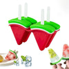 Moldes de paletas en forma de sandía para niños, 4 cavidades sin BPA, reutilizables