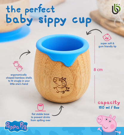 Taza infantil Peppa Pig para niños - Taza de bambú para bebé de 150 ml