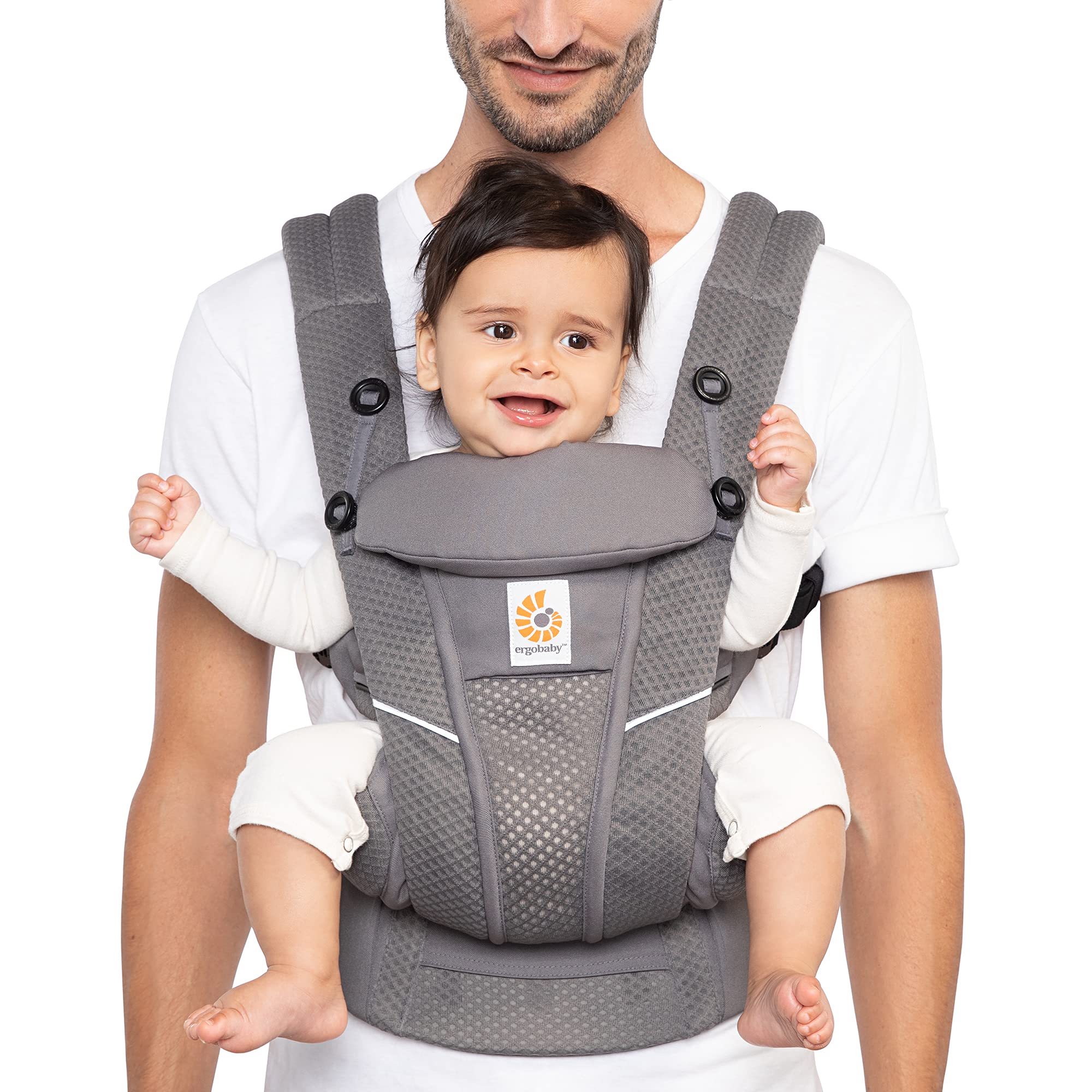 Portabebés ajustable para recién nacido, de malla transpirable, con un  hombro, portabebés para bebés de hasta 45 libras (gris oscuro)