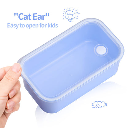 Genteen Lonchera Bento para niños, lonchera para niños con 3 compartimentos extraíbles
