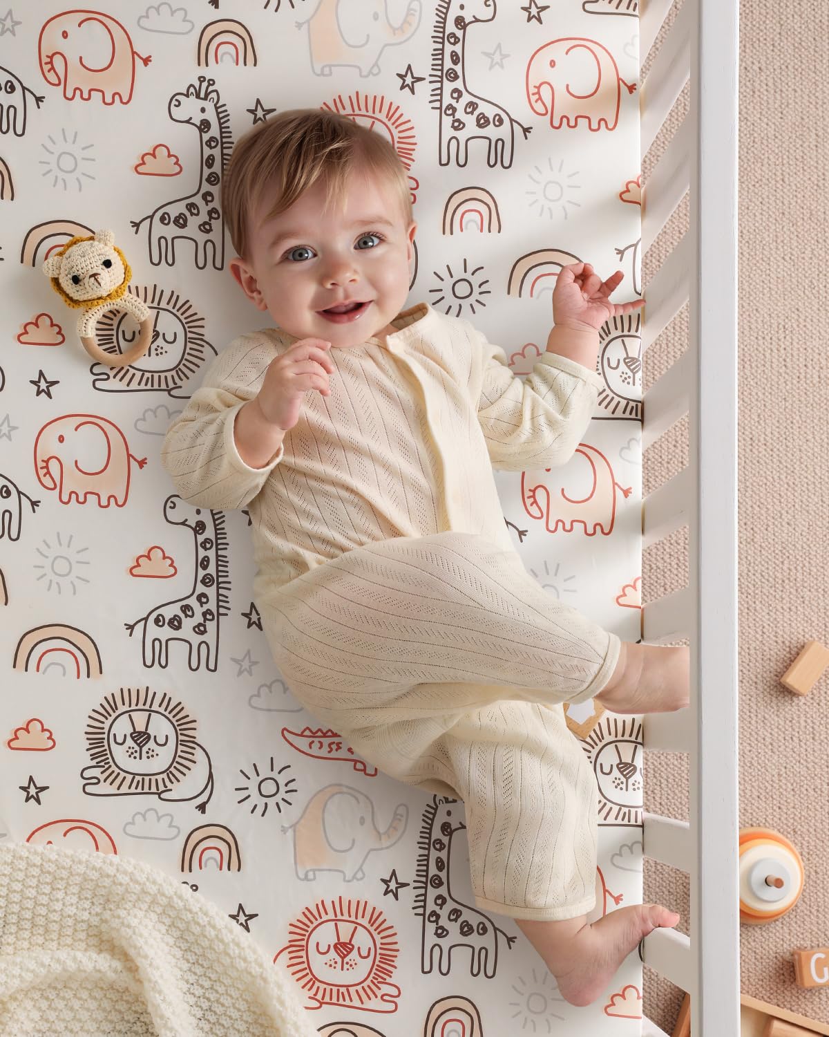 Yoofoss Sábanas para cuna de bebé, paquete de 2 unidades