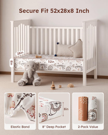 Yoofoss Sábanas para cuna de bebé, paquete de 2 unidades